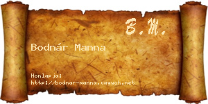 Bodnár Manna névjegykártya