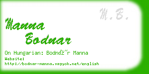 manna bodnar business card